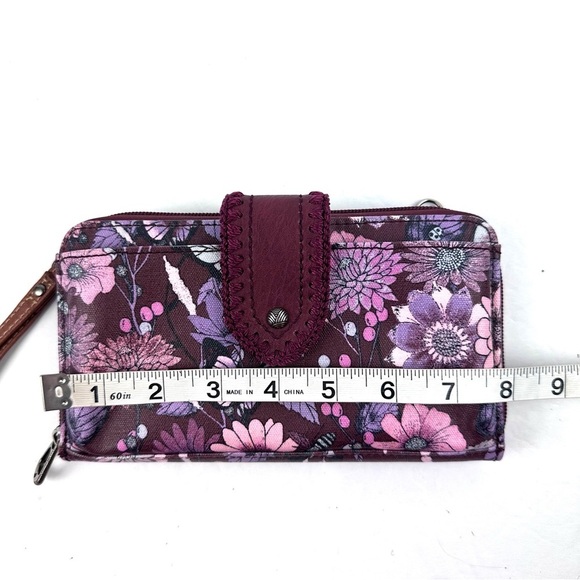 Sakroots‎ Artist Circle Wallet Coated Canvas Butterfly Floral No Long Strap New - Picture 7 of 8